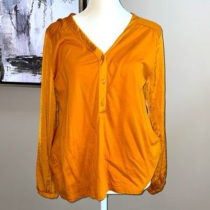 Old Navy Goldenrod XS 2-Tone Button Blouse Top